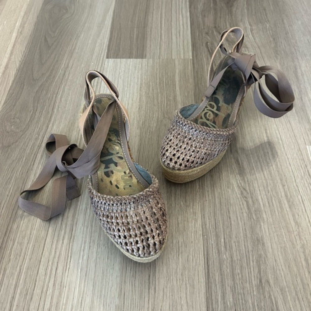 Sam Edelman taupe espadrilles sandals size 9